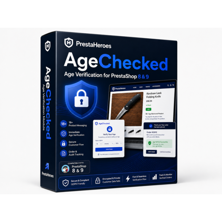 AgeChecked Integration for PrestaShop 8 & 9 | PrestaHeroes
