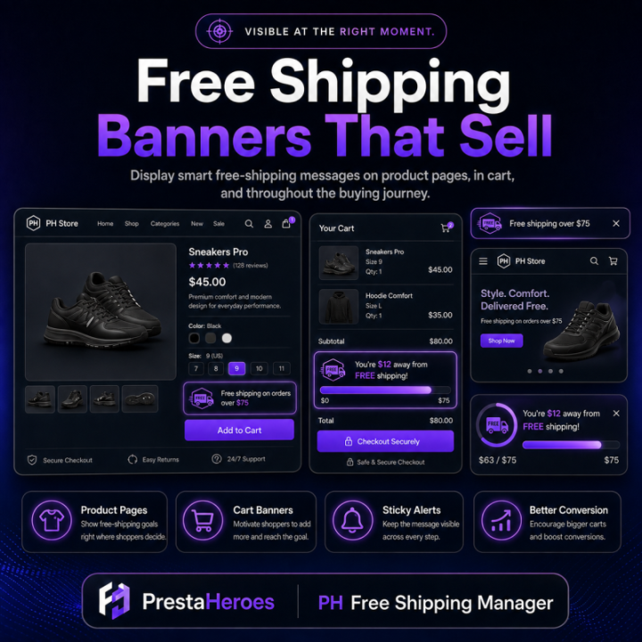 PH Free Shipping Manager for PrestaShop - Free Shipping That Sells